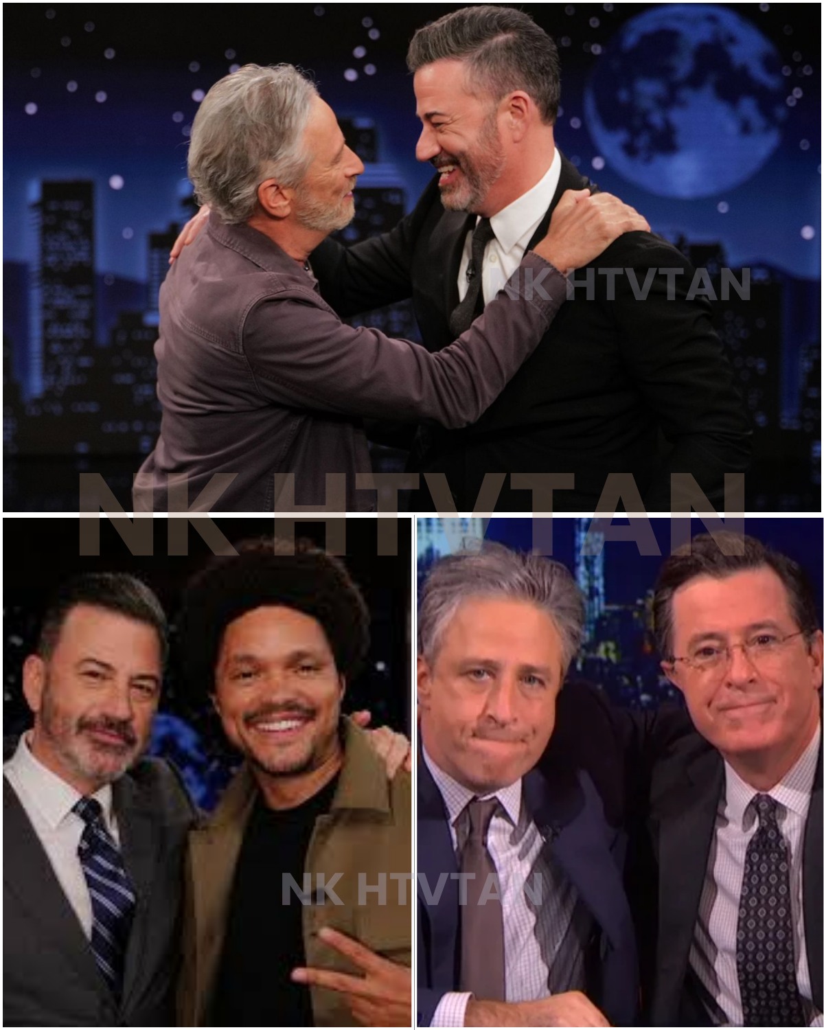 ss STEWART, NOAH, COLBERT & KIMMEL JUST STOOD TOGETHER ON ONE STAGE ...